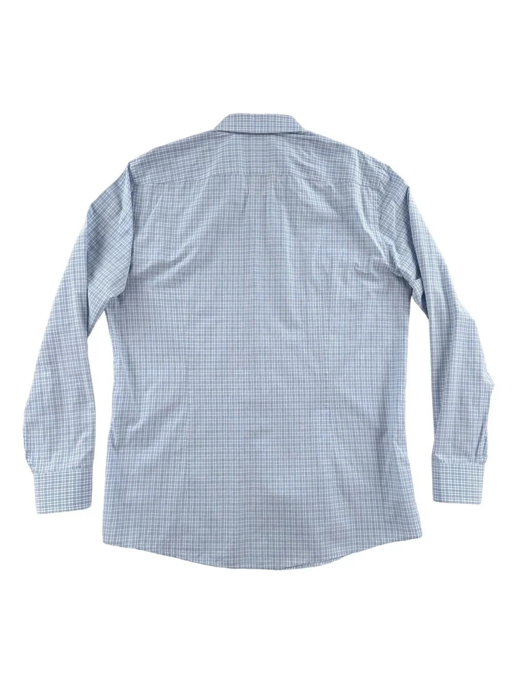 Hugo Boss Sharp Fit White/Blue Check Dress Shirt 16.5 x 34/35